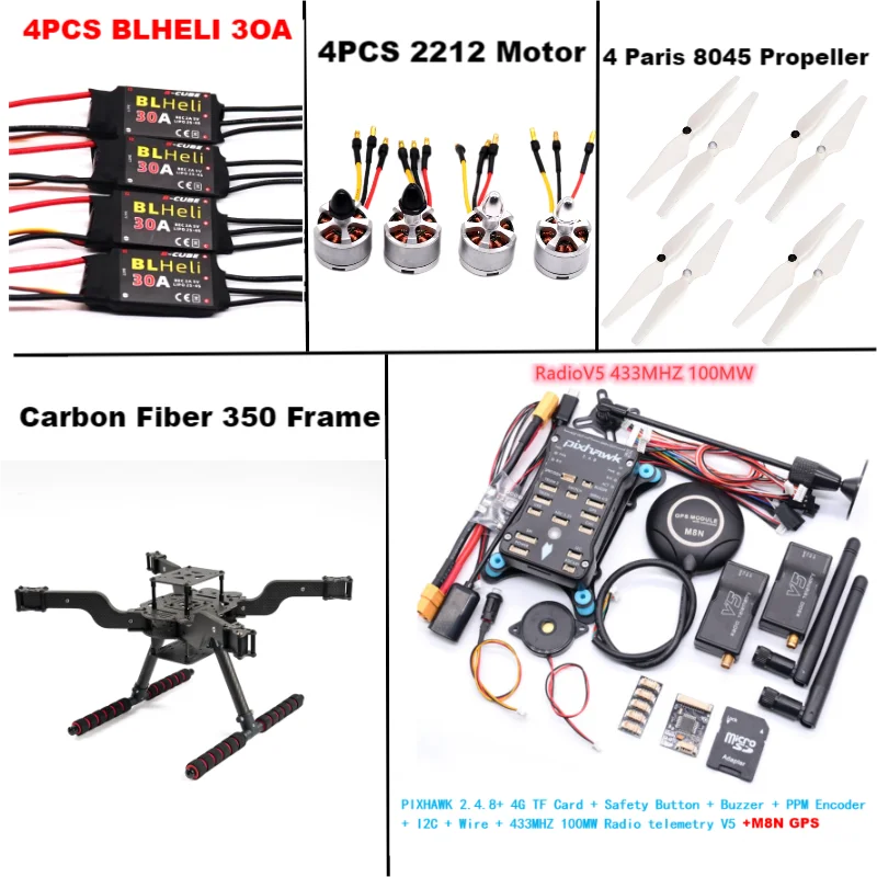 B-CUBE  PIXHAWK 2.4.8 M8N Open source new smart drone FLY350 300 380 450MMpix quadrotor upturned rack