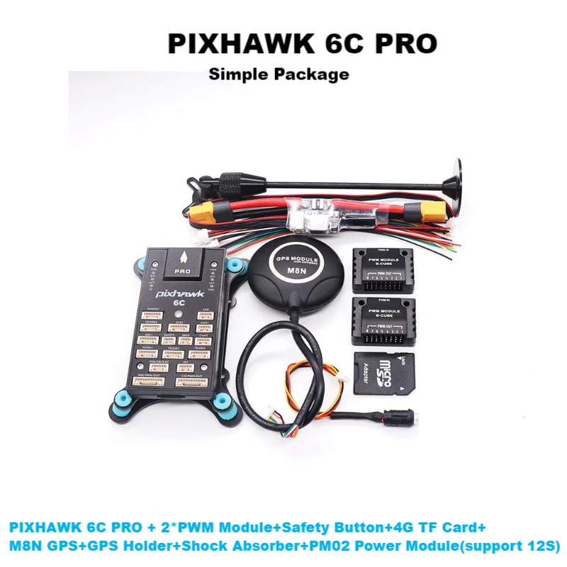 PIXHAWK 6C PRO FMUV6C Ardupilot PX4 32-битный контроллер полета автопилот с 4G SD безопасность встроенный зуммер вертолет самолет вездеход лодка 