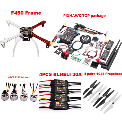B-CUBE PIXHAWK2.4.8 Flight Control F450 Drone Kit Ardupilot 100MW Radio Telemetry Quadcopter BLHELI 30A 2212 Motor ESC Landing Gear