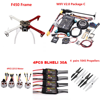 B-CUBE PIXHAWK2.4.8 Flight Control F450 Drone Kit Ardupilot 100MW Radio Telemetry Quadcopter BLHELI 30A 2212 Motor ESC Landing Gear
