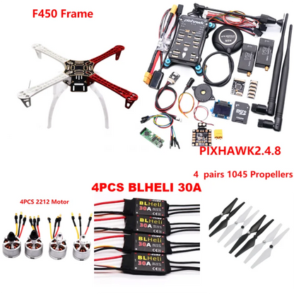 B-CUBE PIXHAWK2.4.8 Flight Control F450 Drone Kit Ardupilot 100MW Radio Telemetry Quadcopter BLHELI 30A 2212 Motor ESC Landing Gear