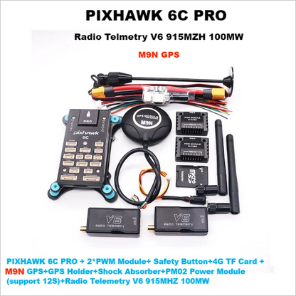 PIXHAWK 6C PRO FMUV6C Ardupilot PX4 32-битный контроллер полета автопилот с 4G SD безопасность встроенный зуммер вертолет самолет вездеход лодка 