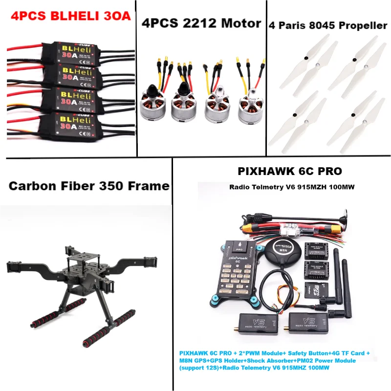 B-CUBE PIXHAWK 6C PRO M8N Open source new smart drone FLY350 300 380 450MMpix quadrotor upturned rack
