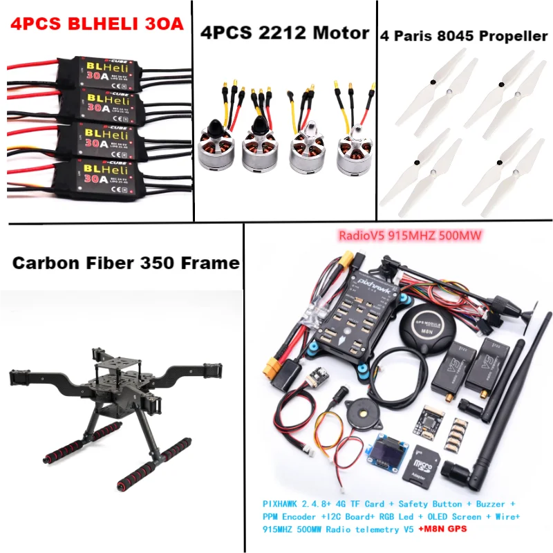 B-CUBE  PIXHAWK 2.4.8 M8N Open source new smart drone FLY350 300 380 450MMpix quadrotor upturned rack