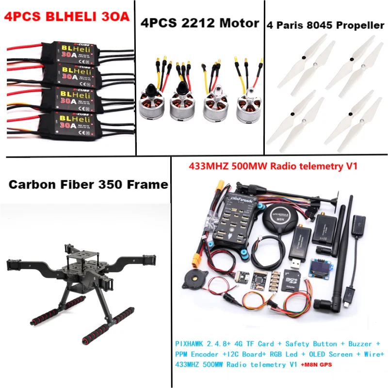 B-CUBE  PIXHAWK 2.4.8 M8N Open source new smart drone FLY350 300 380 450MMpix quadrotor upturned rack