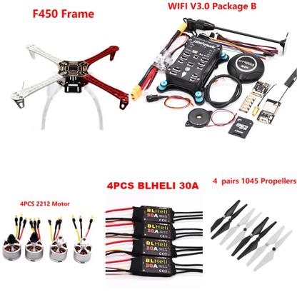 B-CUBE PIXHAWK2.4.8 Flight Control F450 Drone Kit Ardupilot 100MW Radio Telemetry Quadcopter BLHELI 30A 2212 Motor ESC Landing Gear