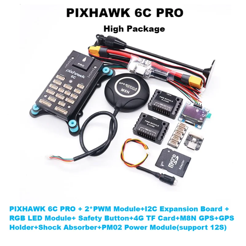 PIXHAWK 6C PRO FMUV6C Ardupilot PX4 32-битный контроллер полета автопилот с 4G SD безопасность встроенный зуммер вертолет самолет вездеход лодка 