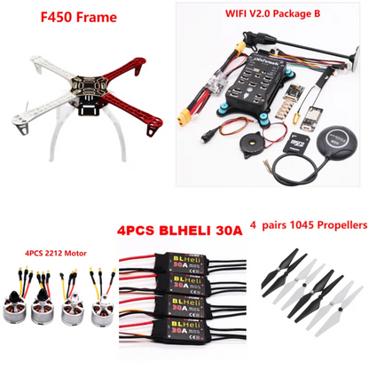 B-CUBE PIXHAWK2.4.8 Flight Control F450 Drone Kit Ardupilot 100MW Radio Telemetry Quadcopter BLHELI 30A 2212 Motor ESC Landing Gear