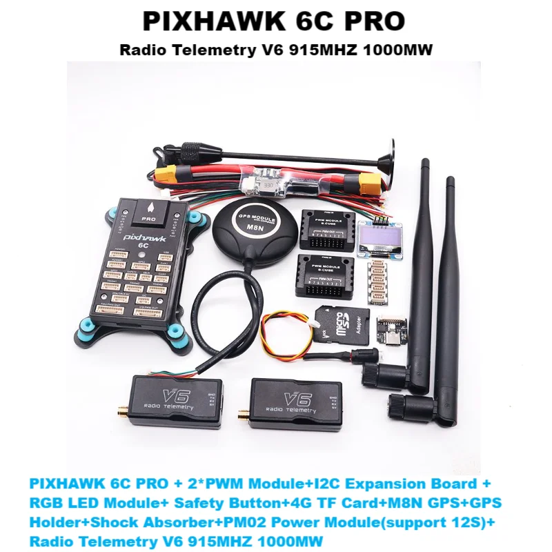 PIXHAWK 6C PRO FMUV6C Ardupilot PX4 32-битный контроллер полета автопилот с 4G SD безопасность встроенный зуммер вертолет самолет вездеход лодка 