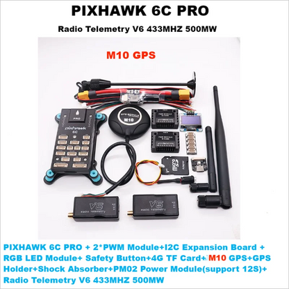 PIXHAWK 6C PRO FMUV6C Ardupilot PX4 32-битный контроллер полета автопилот с 4G SD безопасность встроенный зуммер вертолет самолет вездеход лодка 
