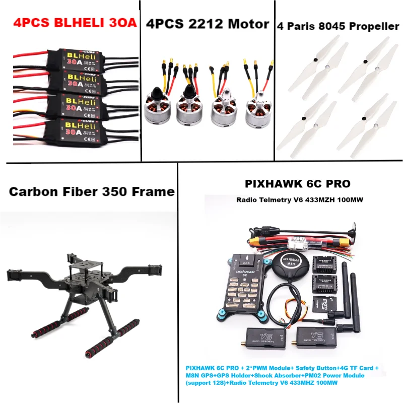 B-CUBE PIXHAWK 6C PRO M8N Open source new smart drone FLY350 300 380 450MMpix quadrotor upturned rack