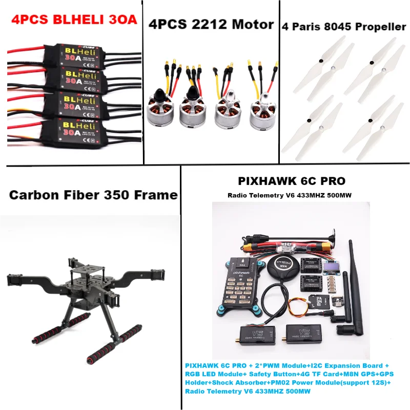 B-CUBE PIXHAWK 6C PRO M8N Open source new smart drone FLY350 300 380 450MMpix quadrotor upturned rack