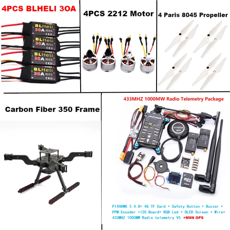 B-CUBE  PIXHAWK 2.4.8 M8N Open source new smart drone FLY350 300 380 450MMpix quadrotor upturned rack