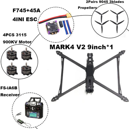 B-CUBE MARK4 V2 8/9/10inch F745 V2 Flight Control 45/60A 4INI ESC rack drone FPV carbon fiber PV Racing Drone Quadcopter Freestyle