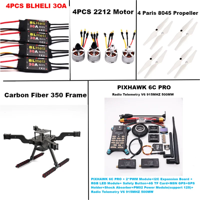 B-CUBE PIXHAWK 6C PRO M8N Open source new smart drone FLY350 300 380 450MMpix quadrotor upturned rack