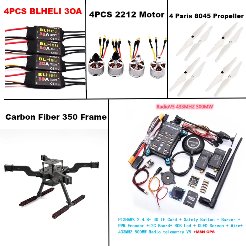 B-CUBE  PIXHAWK 2.4.8 M8N Open source new smart drone FLY350 300 380 450MMpix quadrotor upturned rack