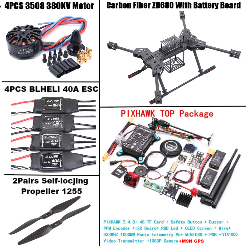 NEW ZD680 PIXHAWK2.4.8 M9N Full Carbon Fiber Hexa-Rotor Foldable