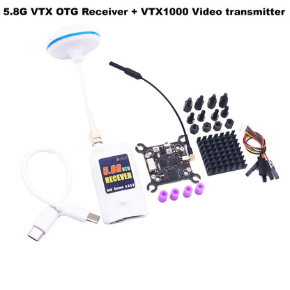 B-CUBE VTX OTG Receiver 5.8G 150CH Channel FPV VTX800 1000 1600 2500MW Video Transmitter Audio Android phone RC Airplane Drone
