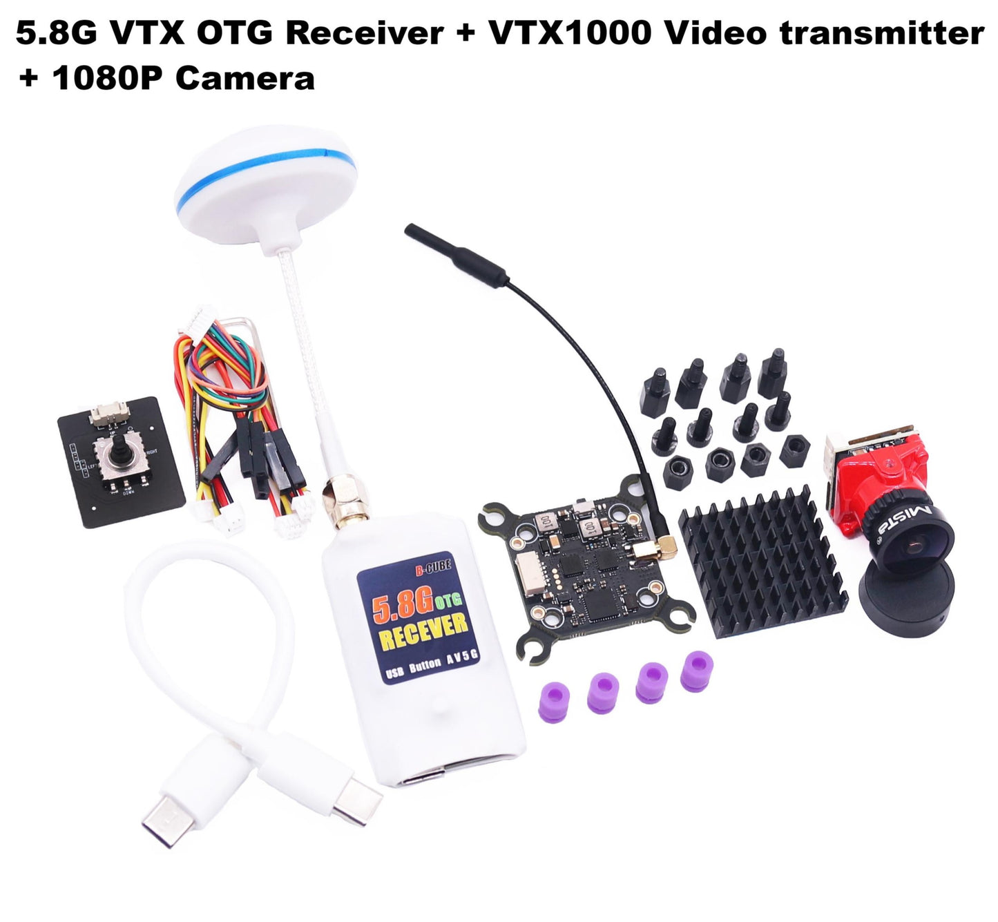 B-CUBE VTX OTG Receiver 5.8G 150CH Channel FPV VTX800 1000 1600 2500MW Video Transmitter Audio Android phone RC Airplane Drone
