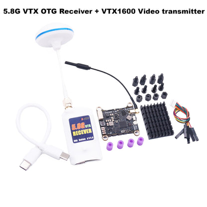 B-CUBE VTX OTG Receiver 5.8G 150CH Channel FPV VTX800 1000 1600 2500MW Video Transmitter Audio Android phone RC Airplane Drone