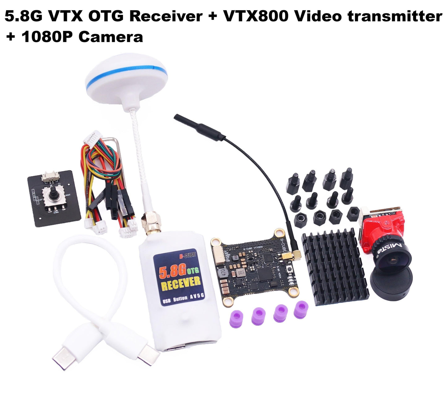 B-CUBE VTX OTG Receiver 5.8G 150CH Channel FPV VTX800 1000 1600 2500MW Video Transmitter Audio Android phone RC Airplane Drone