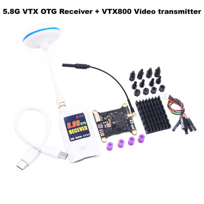 B-CUBE VTX OTG Receiver 5.8G 150CH Channel FPV VTX800 1000 1600 2500MW Video Transmitter Audio Android phone RC Airplane Drone