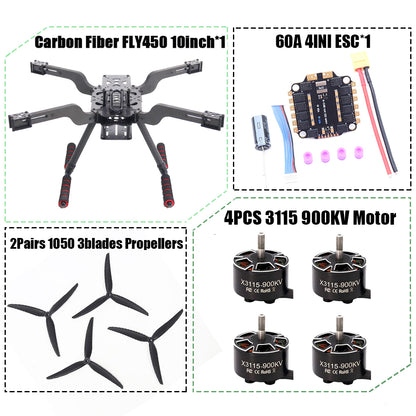 B-CUBE Open Source New Smart Drone FLY450 450MM F722 Quadrotor Rack RC Multicopter Multi-Rotor With Landing Gear Betaflight