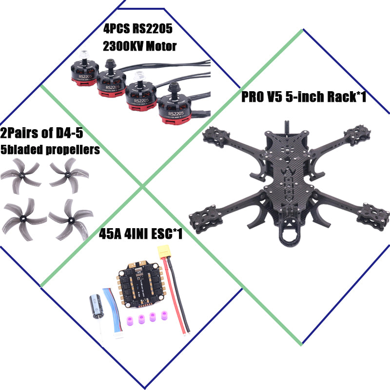B-CUBE PRO V5 5inch FPV Drone Frame Kit Carbon Fiber Racing Quadcopter Freestyle INAV Beatflight F722 Ardupilot Flight Control