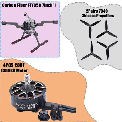 B-CUBE Open Source New Smart Drone FLY350 380MM F722 Quadrotor Rack RC Multicopter Multi-Rotor With Landing Gear Betaflight