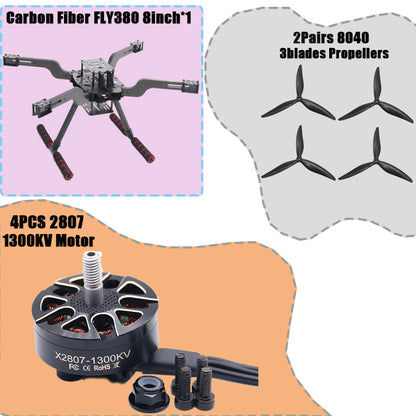 B-CUBE Open Source New Smart Drone FLY350 380MM F722 Quadrotor Rack RC Multicopter Multi-Rotor With Landing Gear Betaflight