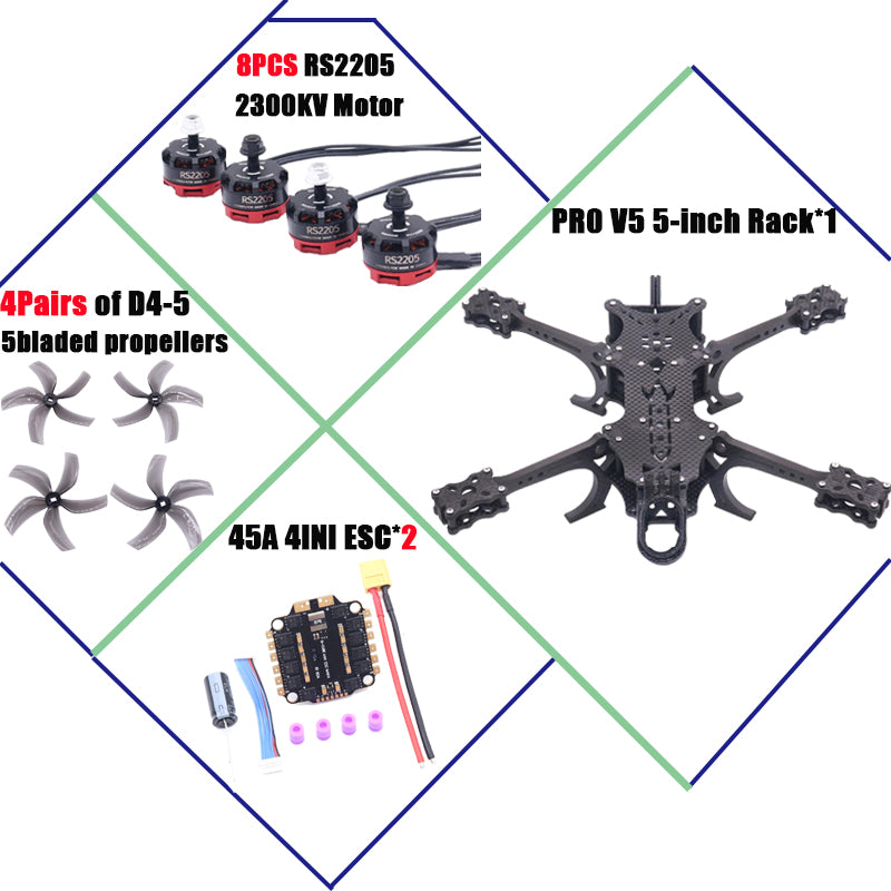 B-CUBE PRO V5 5inch FPV Drone Frame Kit Carbon Fiber Racing Quadcopter Freestyle INAV Beatflight F722 Ardupilot Flight Control