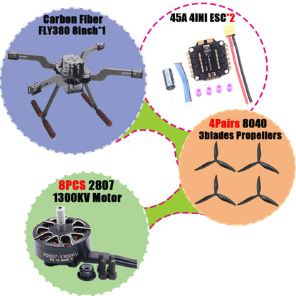 B-CUBE Open Source New Smart Drone FLY350 380MM F722 Quadrotor Rack RC Multicopter Multi-Rotor With Landing Gear Betaflight
