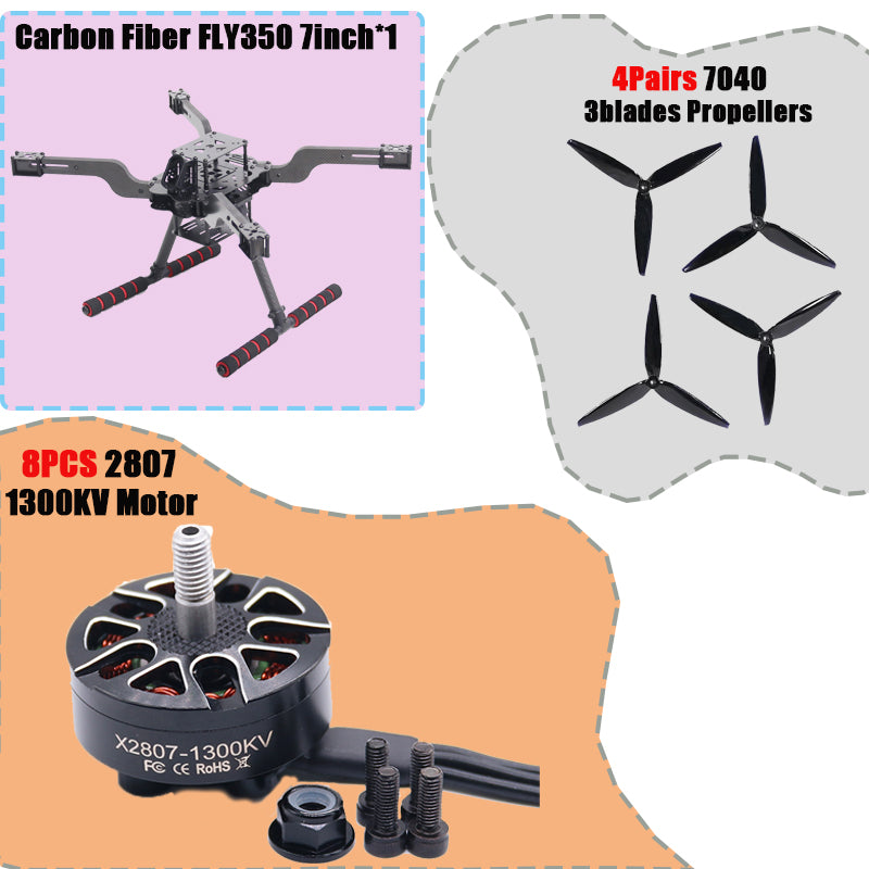 B-CUBE Open Source New Smart Drone FLY350 380MM F722 Quadrotor Rack RC Multicopter Multi-Rotor With Landing Gear Betaflight