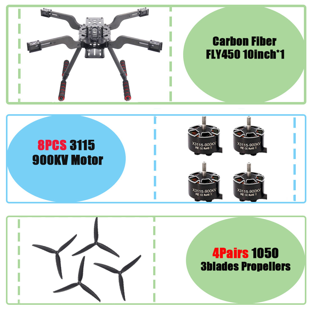 B-CUBE Open Source New Smart Drone FLY450 450MM F722 Quadrotor Rack RC Multicopter Multi-Rotor With Landing Gear Betaflight