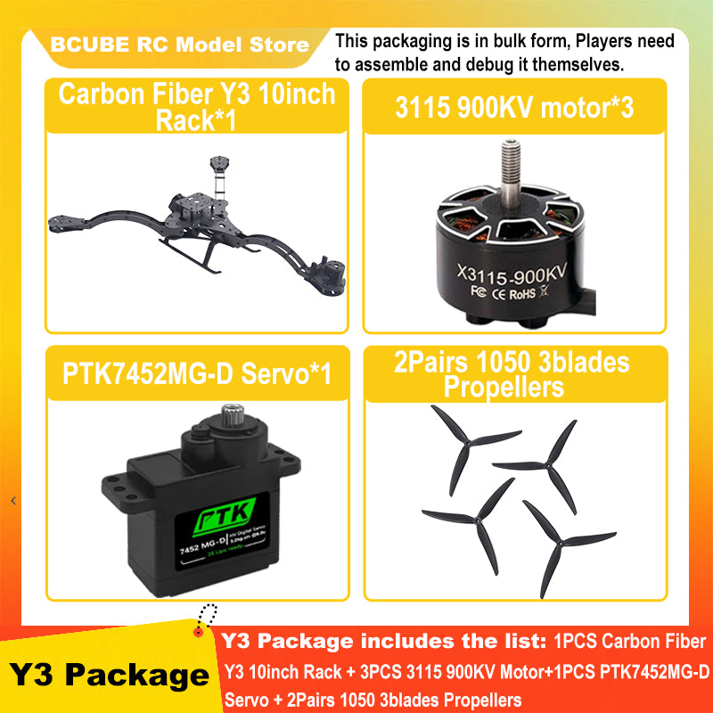 B-CUBE Y3 Carbon Fiber three-axis Frame F450 crossing three-axis frame three-axis drone frame F722 INAV BF