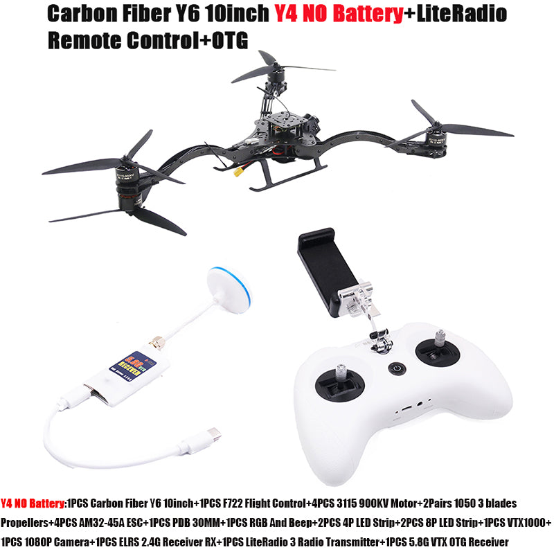 B-CUBE Y6 carbon fiber three-axis frame f450 crossing three-axis frame three-axis drone frame F722 INAV BF