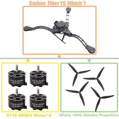 B-CUBE Y6 carbon fiber three-axis frame f450 crossing three-axis frame three-axis drone frame F722 INAV BF