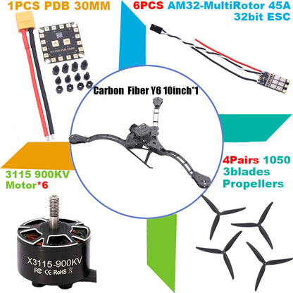 B-CUBE Y6 carbon fiber three-axis frame f450 crossing three-axis frame three-axis drone frame F722 INAV BF