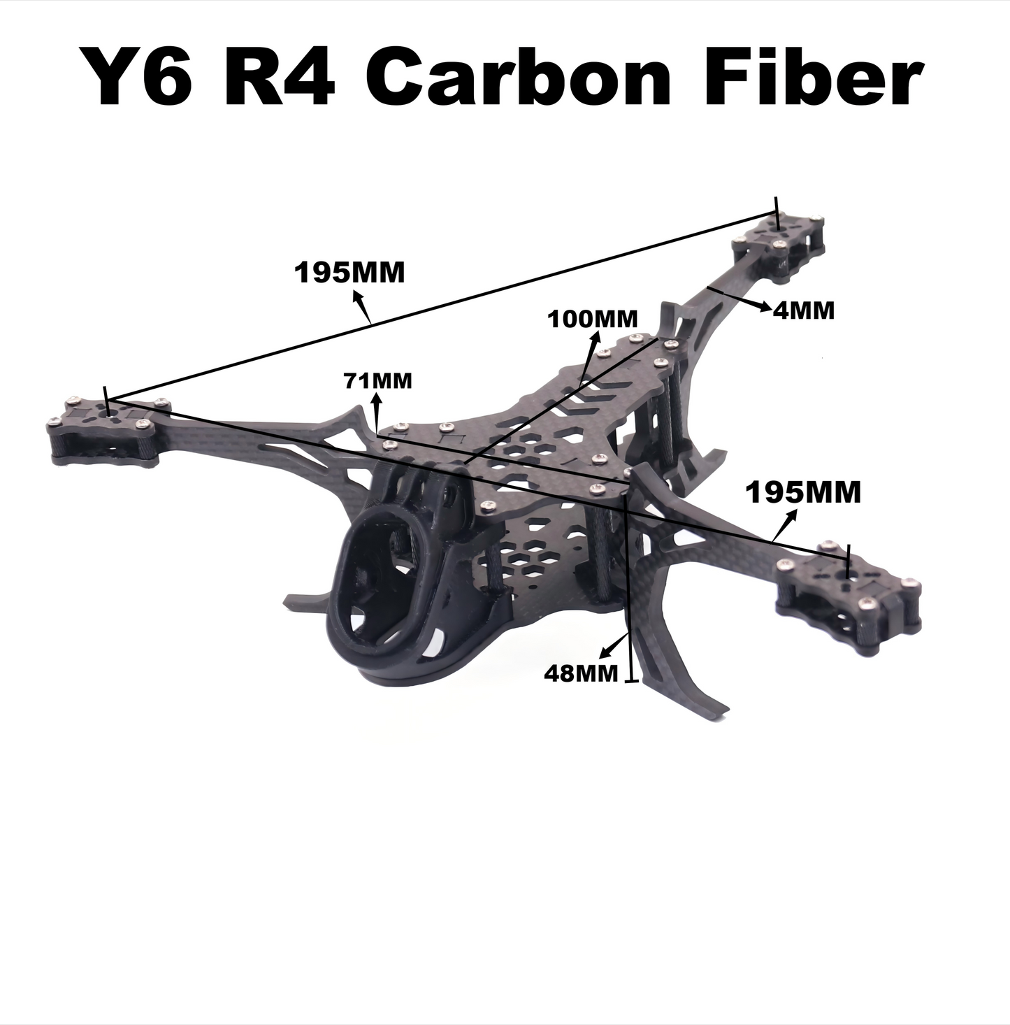 Y6R4 4inch FPV Drone Frame Kit Carbon Fiber Racing Drone Quadcopter Freestyle INAV Beatflight F722 Ardupilot PX4 Flight Control