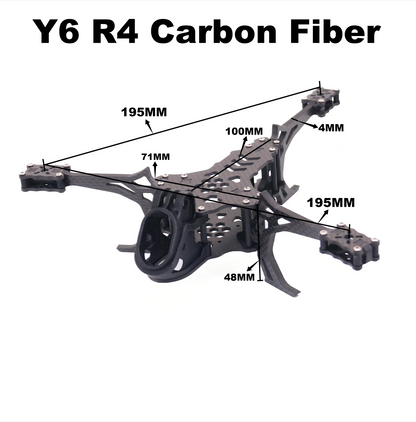 Y6R4 4inch FPV Drone Frame Kit Carbon Fiber Racing Drone Quadcopter Freestyle INAV Beatflight F722 Ardupilot PX4 Flight Control