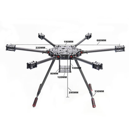 B-CUBE F680 Полностью карбоновая рама ZD 680 Hexa-Rotor, складная рама гексакоптера с нетопляемым шасси для FPV 