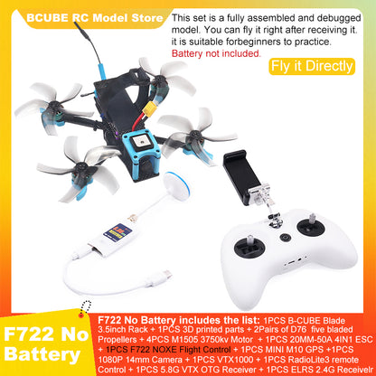 B-CUBE Blade 3.5inch FPV Drone Frame Kit Carbon Fiber Racing Drone Quadcopter INAV Beatflight F722 Ardupilot Flight Control