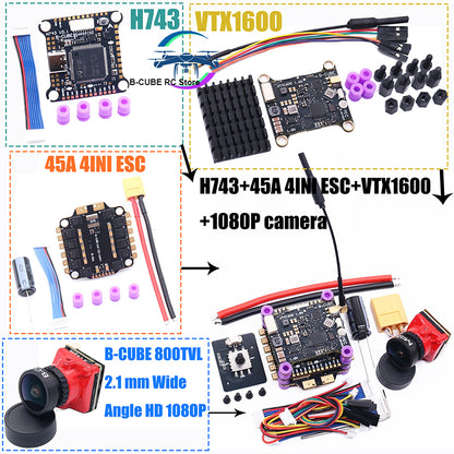 Управление полетом H743 45A/60A 4INI ESC VTX1600 1080P камера ArdupilotI APM NAV Betaflight полетный контроллер RC Drone FPV 