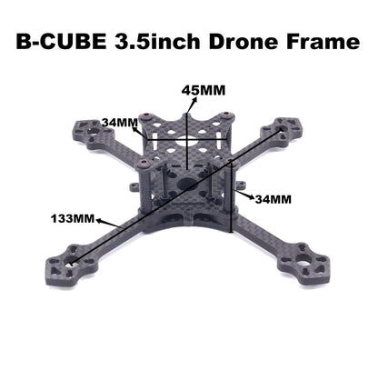 B-CUBE 3.5inch FPVDrone Frame Kit Carbon Fiber Racing Drone Quadcopter Freestyle INAV Beatflight F722Ardupilot PX4Flight Control