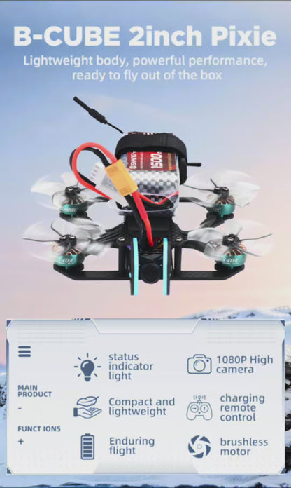B-CUBE 2inch Pixie FPV Drone Frame Kit Carbon Fiber Racing Drone Quadcopter INAV Beatflight F722 NOXE Ardupilot Flight Control