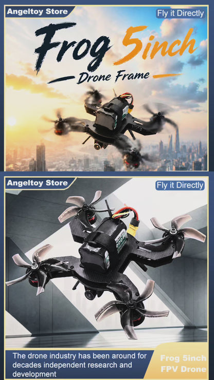 B-CUBE Frog 5inch FPV Drone Frame Kit Carbon Fiber Racing Drone Quadcopter Freestyle INAV Beatflight F722 M10 GPS Flight Control